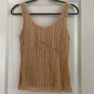 90s/ 2000s lace nude tank top